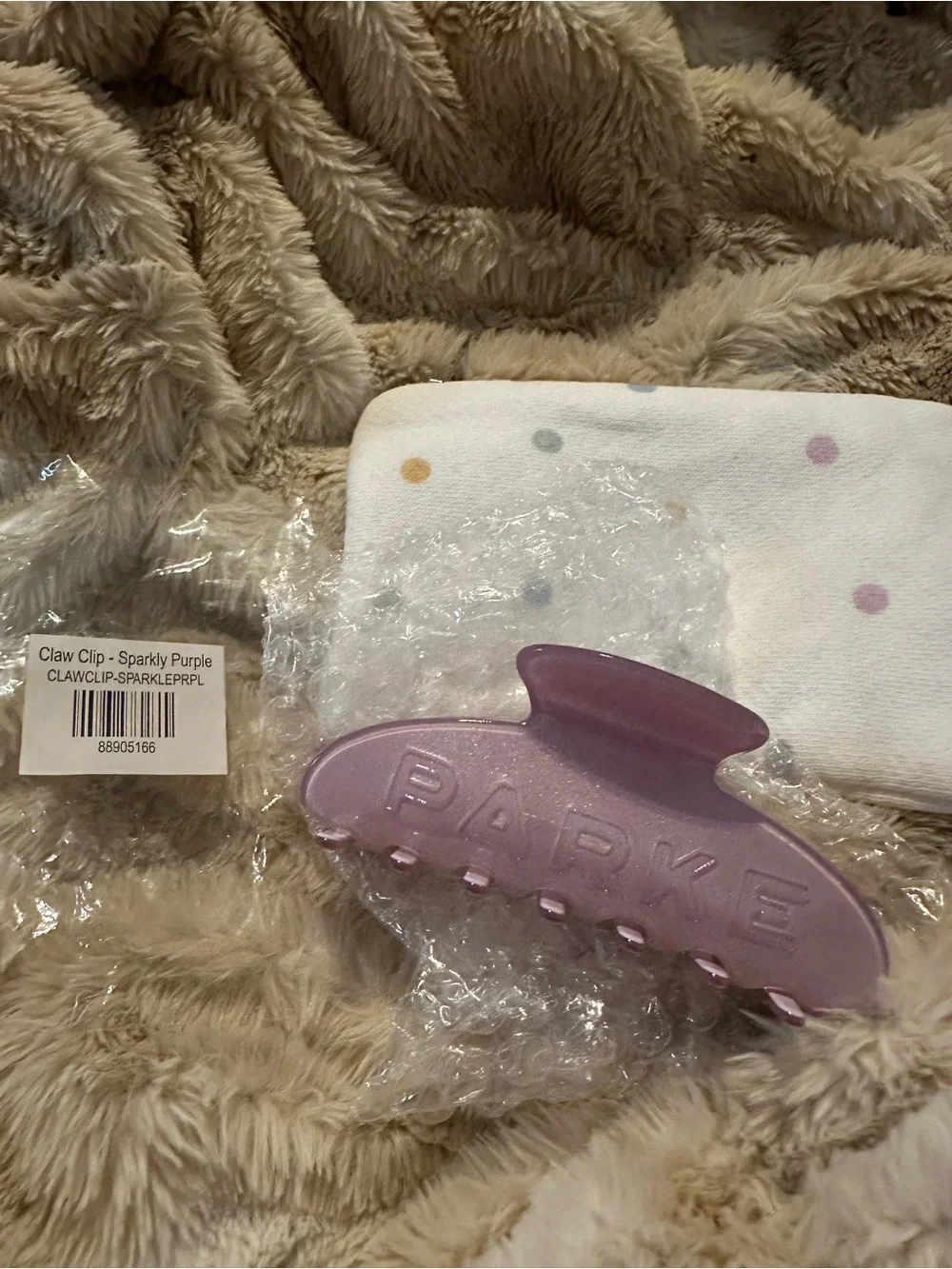 PARKE sparkly purple claw clip BIRTHDAY DROP